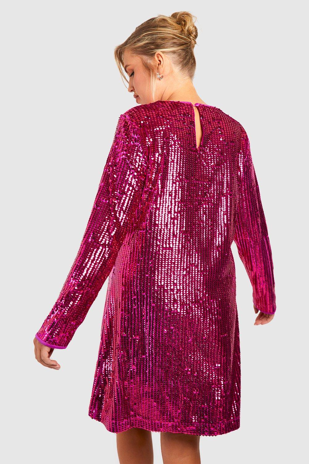 Boohoo sequin hot sale shift dress